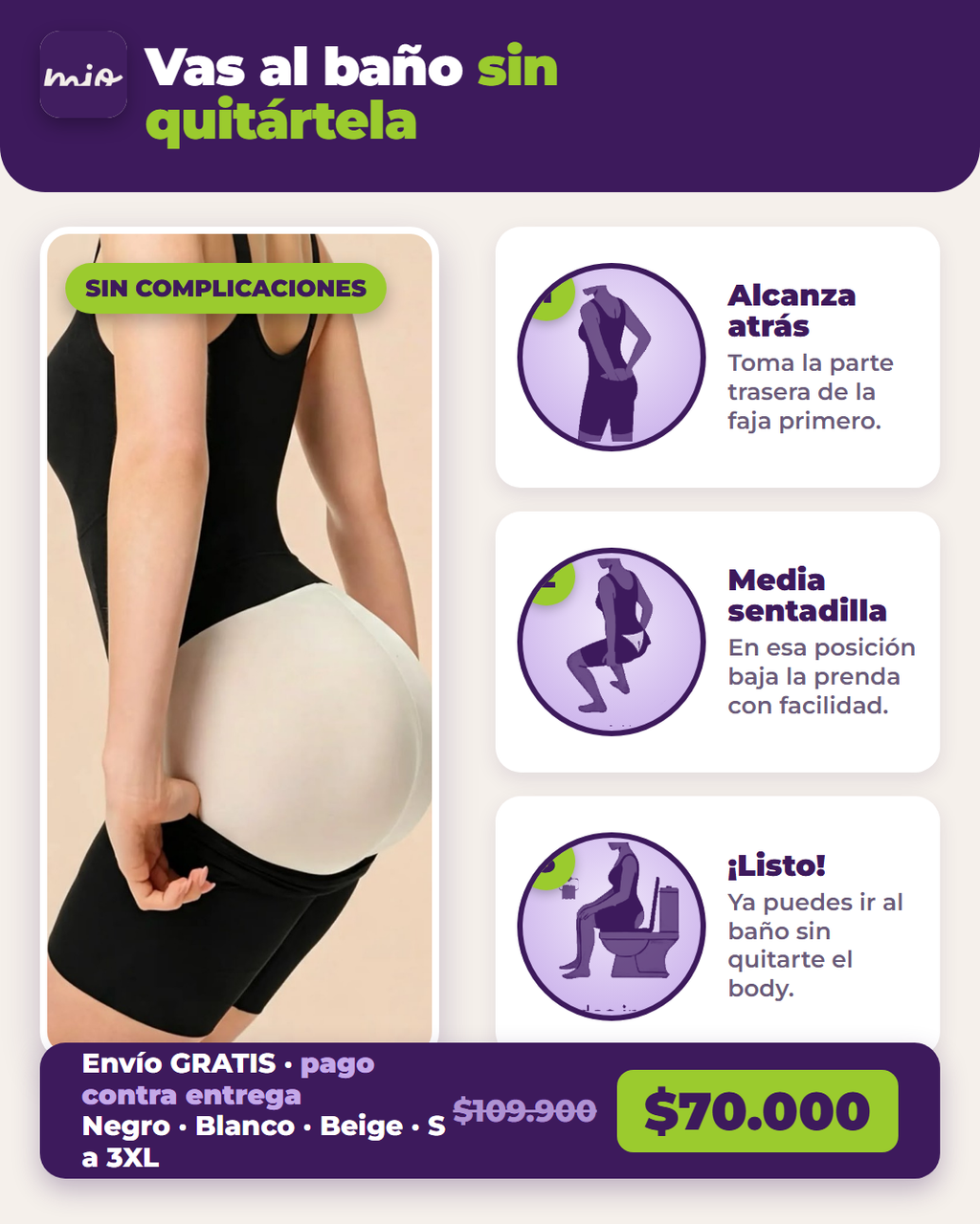Como ir al bano con el body faja doble funcion - guia mioaunclic